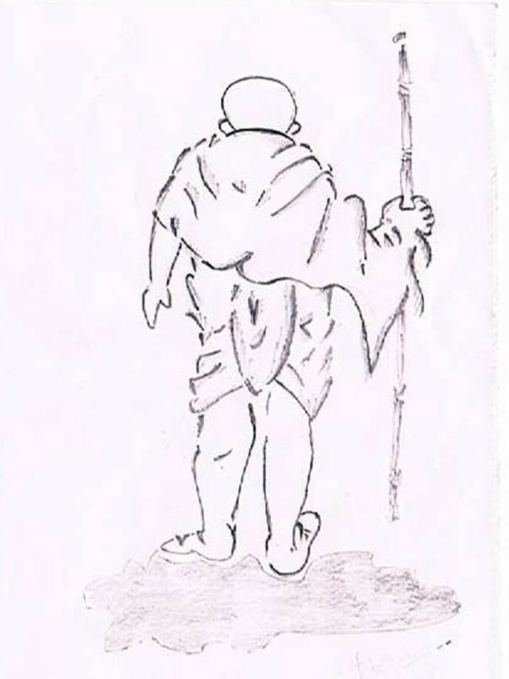 720x960 Mahatma Gandhi Gvc1211 Pioneer - Independence Sketch