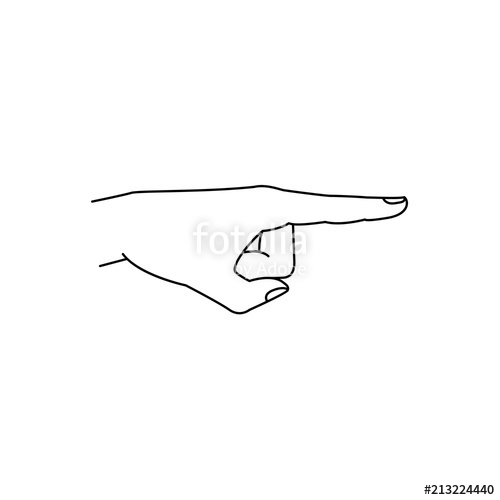 500x500 Sketch Man Hand With Index Finger Pointing Out. Isolated - Index Sketch