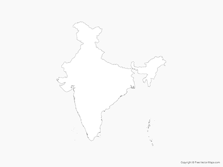 460x345 Vector Maps Of India Free Vector Maps - India Map Sketch