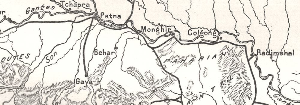 1000x350 Aboriginal Population Of Bengal. India. Sketch Map 1885 Old - India Sketch