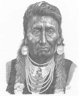 329x400 Chief Joseph Pencil Sketch - Indian Chief Sketch
