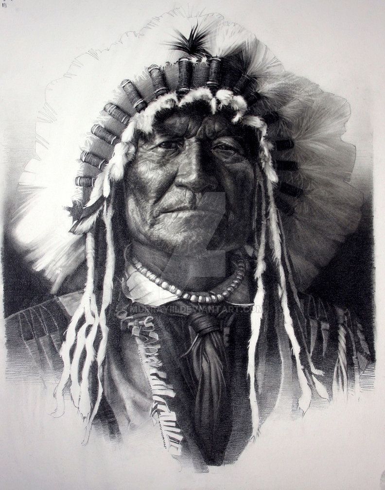 792x1008 Sitting Bear Indian Chief Drawing Done In Pencil. Artistas Del - Indian Chief Sketch