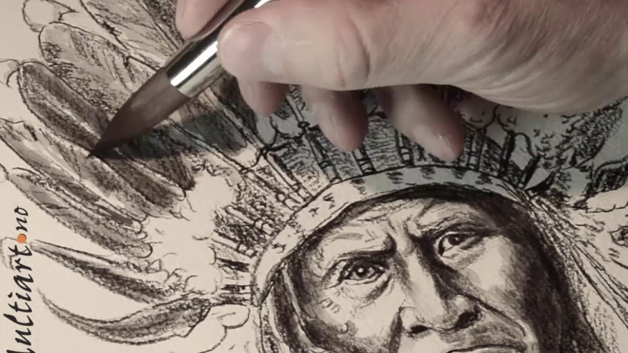 1280x720 Drawing Of The Indian Chief Geronimo - Indian Chief Sketch