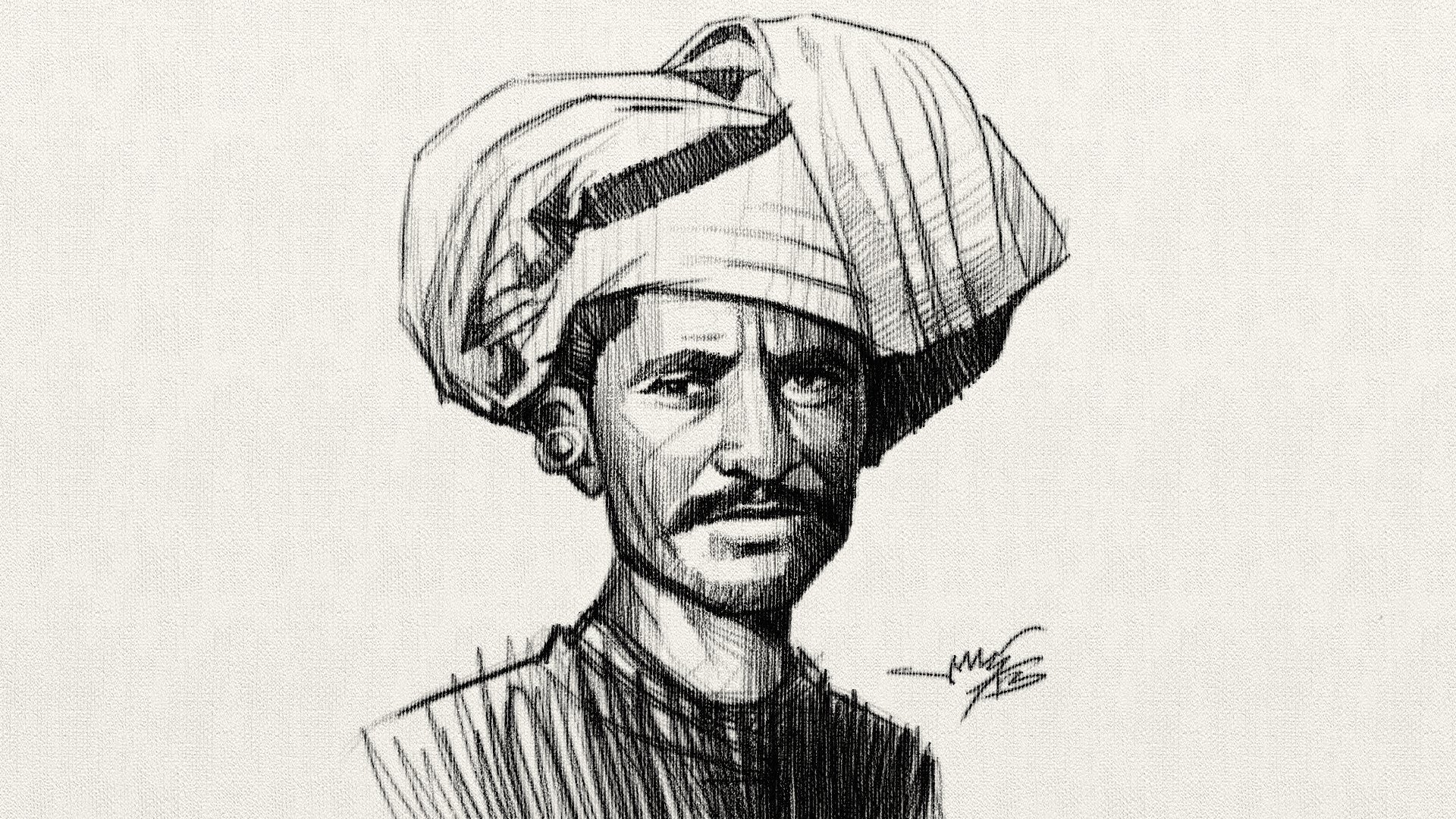 1920x1080 Speed Drawing Indian Farmer - Indian Face Sketch