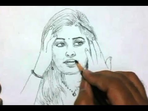 480x360 How To Draw A Beautiful Indian Girl Yzarts Yzarts - Indian Face Sketch