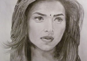 300x210 Indian Face By Pencil Drawing Indian Girl Sketch Pencil Sketch - Indian Girl Sketch
