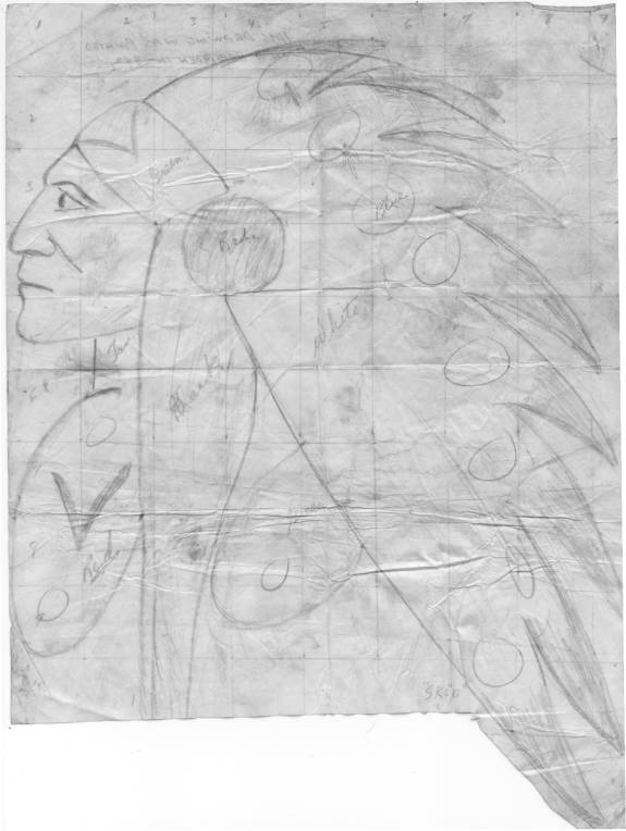 575x764 Indian Head Nose Art - Indian Head Sketch