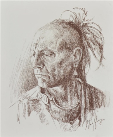 387x470 Indian Head Sketch By Robert Griffing On Artnet - Indian Head Sketch