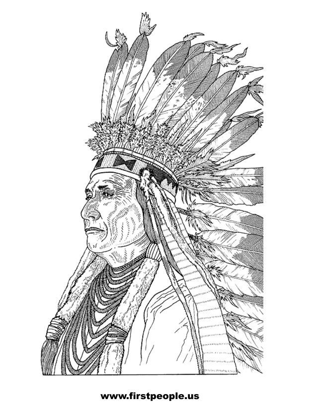 638x826 Chief Clipart Head Drawing - Indian Head Sketch