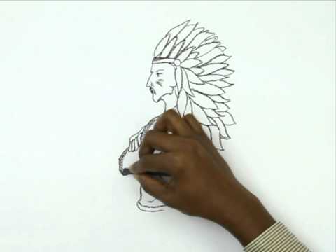 480x360 How To Draw A Chief With Headdress - Indian Headdress Sketch
