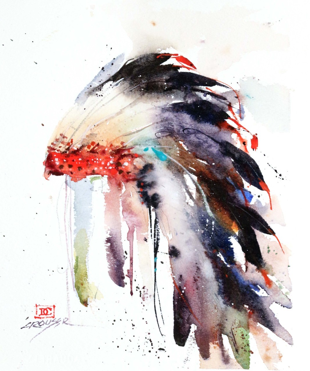 1067x1280 Indian Headdress Original Painting Sold - Indian Headdress Sketch