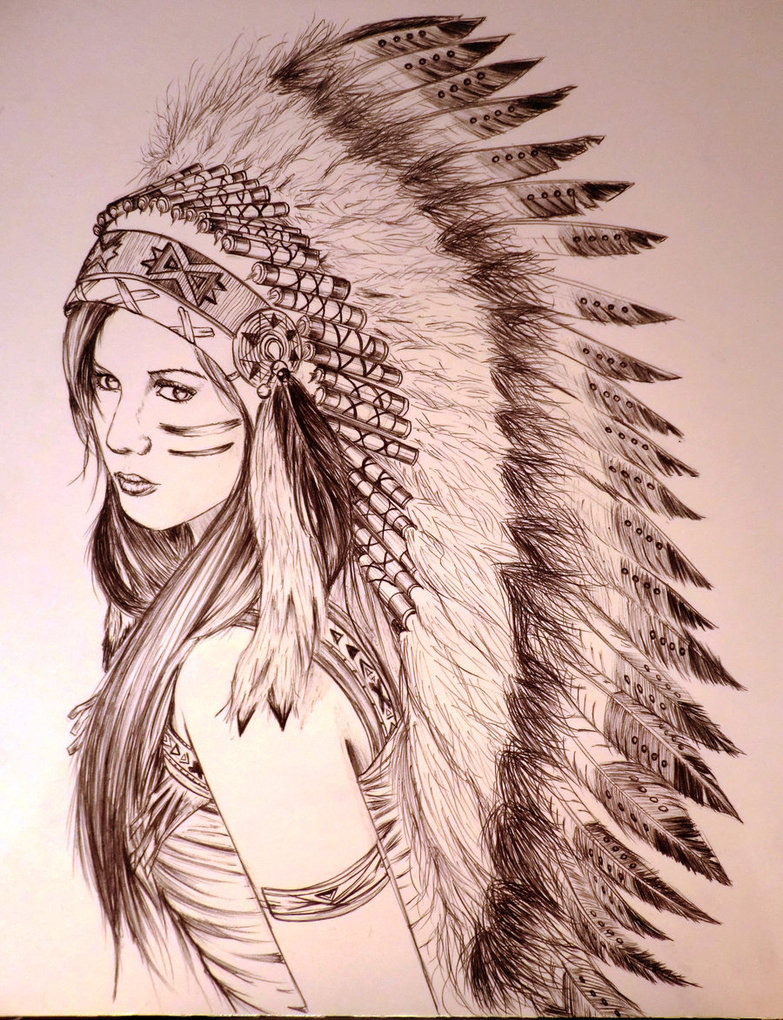Indian Headdress Sketch at Explore collection of