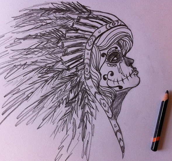 Indian Headdress Sketch at PaintingValley.com | Explore collection of