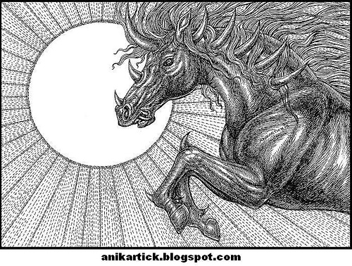 500x378 Indian Horse Paintings - Indian Horse Sketch