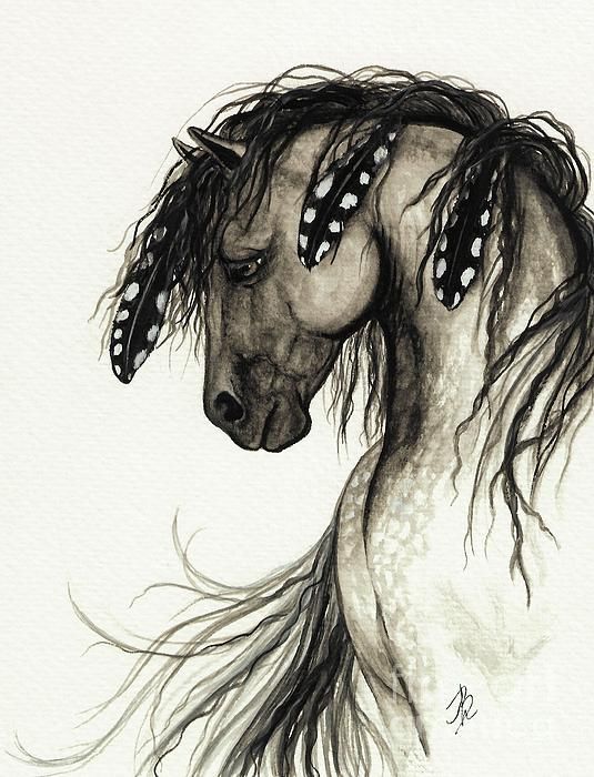 535x700 Majestic Mustang Horse By Amylyn Bihrle Loshadi - Indian Horse Sketch