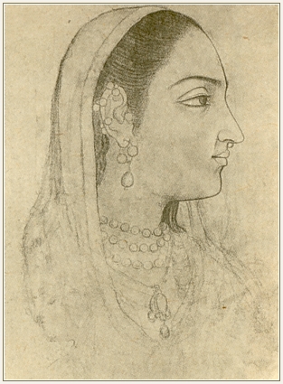 313x425 Indian Drawings, Mughal, Deccan, Rajasthani, Pahari, Guler, Jammu - Indian Sketches Art