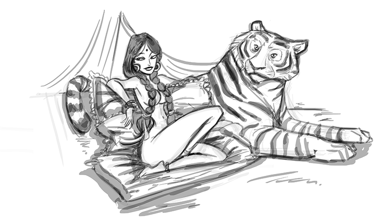 800x457 Indian Princess - Indian Sketches Art