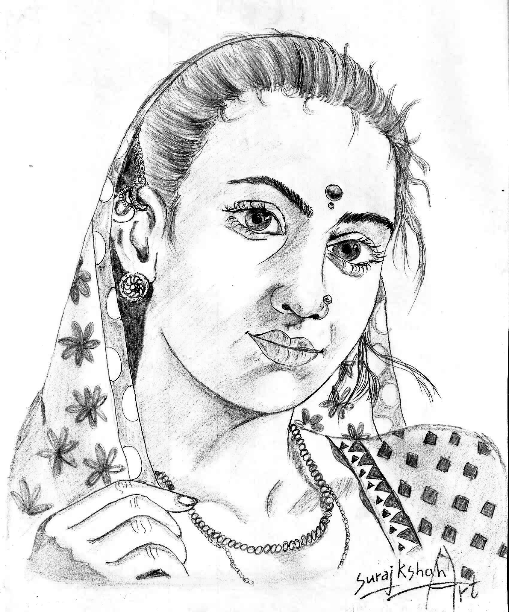 Indian Sketches Art at PaintingValley.com | Explore collection of ...