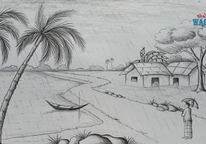 Indian Village Sketch at PaintingValley.com | Explore collection of ...