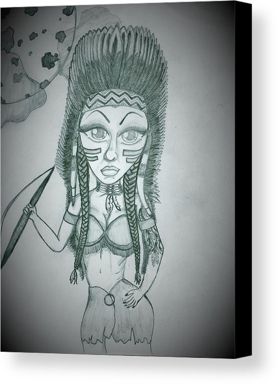 541x750 Indian Warrior Princess Canvas Print Canvas Art By Veronica Pulido - Indian Warrior Sketch