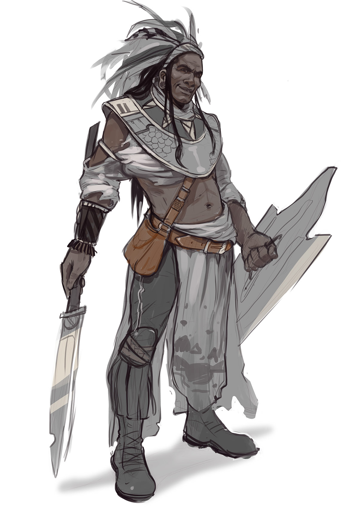 1200x1697 Indian Warrior On Wacom Gallery - Indian Warrior Sketch