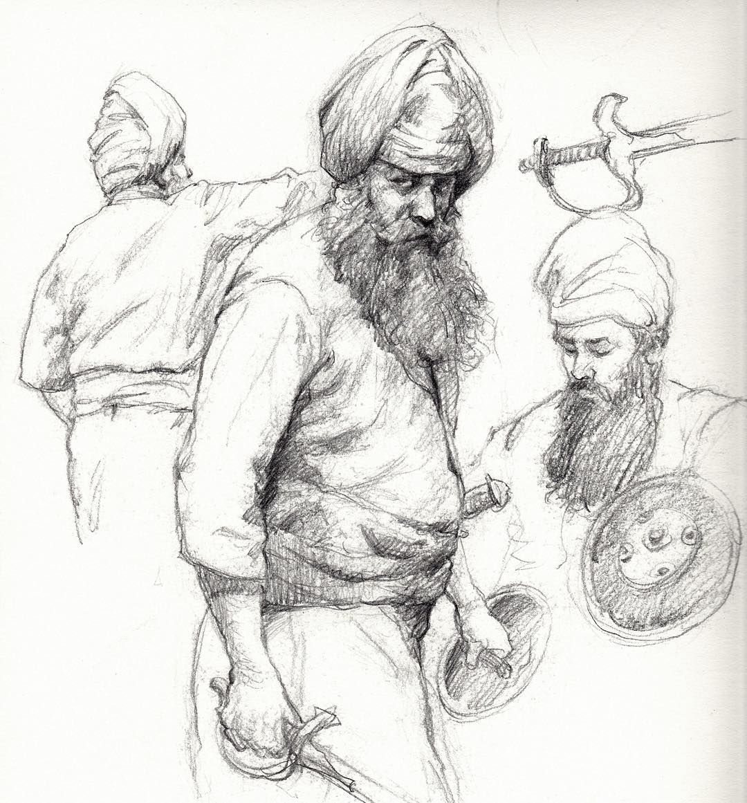 1080x1161 Indian Warrior Sketch A While Ago. - Indian Warrior Sketch