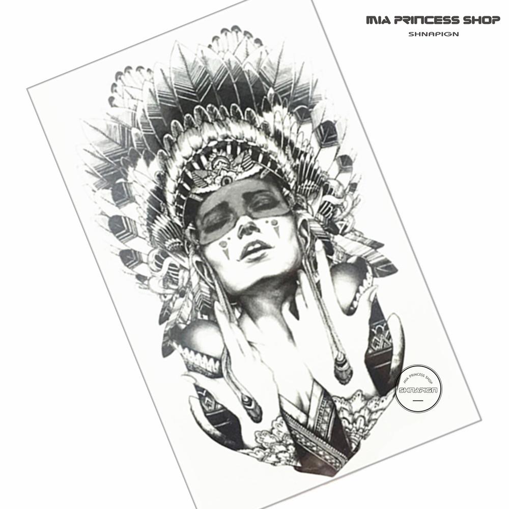 1000x1000 Wholesale Indian Warrior Temporary Tattoo Body Art Flash Tattoo - Indian Warrior Sketch