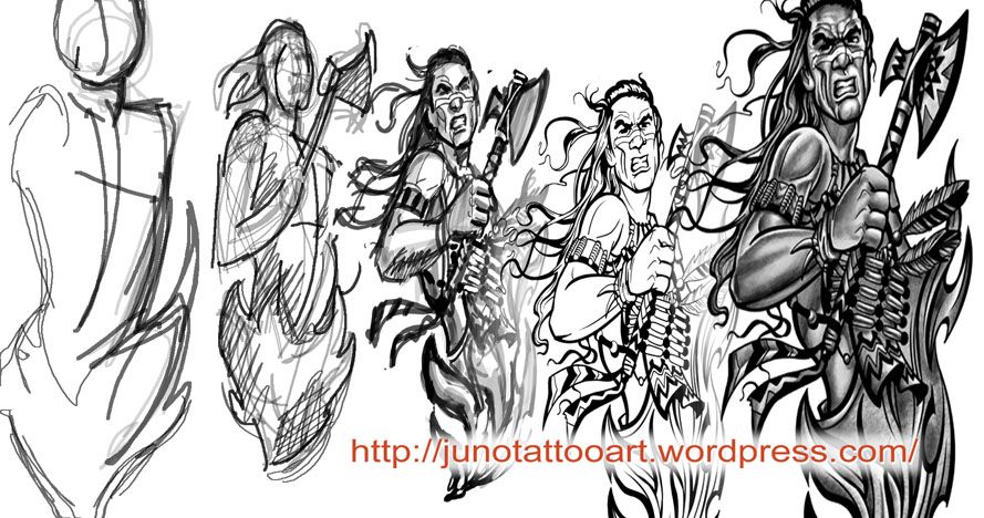 889x468 Indian Chief Tattoo Tattoo Sketch Indian Warrior Tattoo Indian - Indian Warrior Sketch