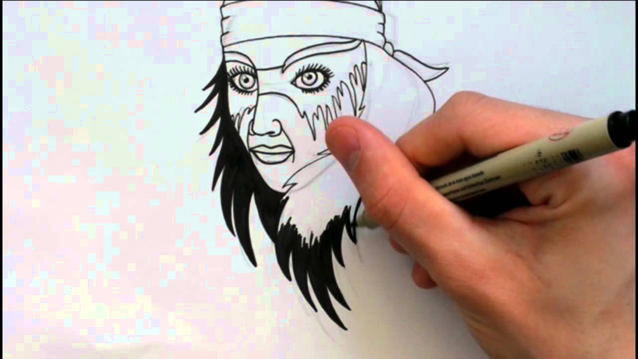 1280x720 Drawing Indian Warrior Girl - Indian Warrior Sketch