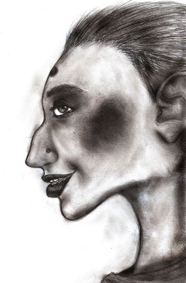 630x956 Indian Woman Sketch By Messedupessy - Indian Woman Sketch