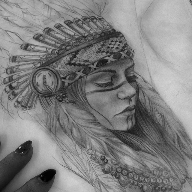 640x640 Reference Sketch Of A Native American Woman I Did Up For Tomorrow - Indian Woman Sketch