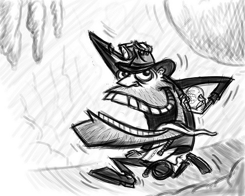 500x401 Indiana Jones Cartoon Rough Sketch Quick Rough Sketch, - Indiana Jones Sketch