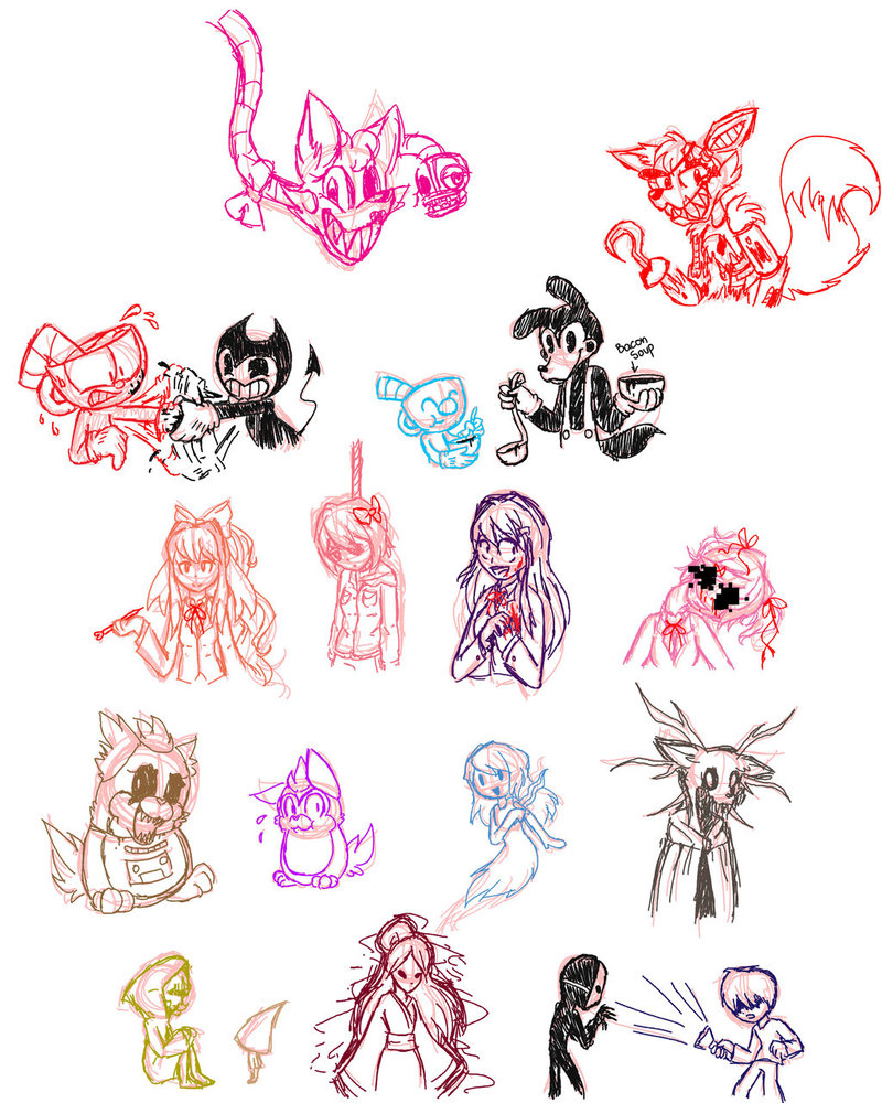 800x1000 Random Indie Game Sketches By Glittzercat - Indie Sketches