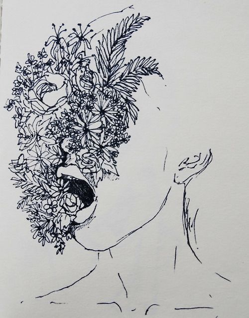 500x637 Aesthetic, Art, Deep, Flowers, Girl, Grunge, Hipster, Indie - Indie Sketches