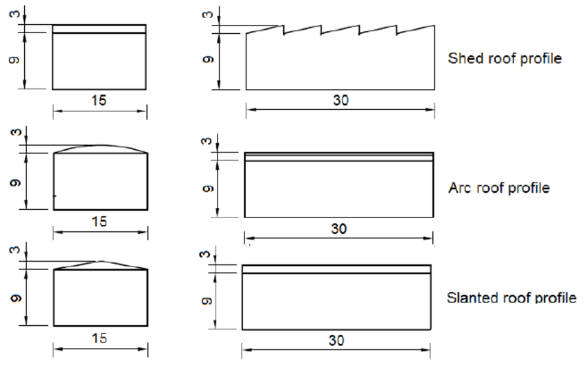 850x533 Sketch Of Industrial Building Models With Different Roof Profiles - Industrial Sketch
