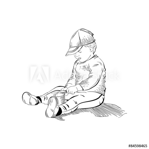 500x500 Sketch Of Baby Boy, Baby Girl, Kid, Child, Toddler, Infant In Ha - Infant Sketch