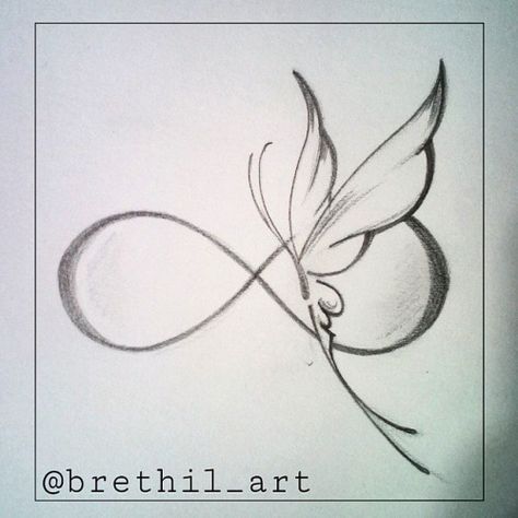 474x474 Butterfly Infinity Tattoos - Infinity Sketch