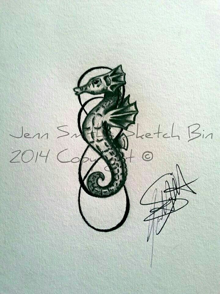 720x960 Infinity Symbol Seahorse Jenns Sketch Bin Tattoo - Infinity Symbol Sketch