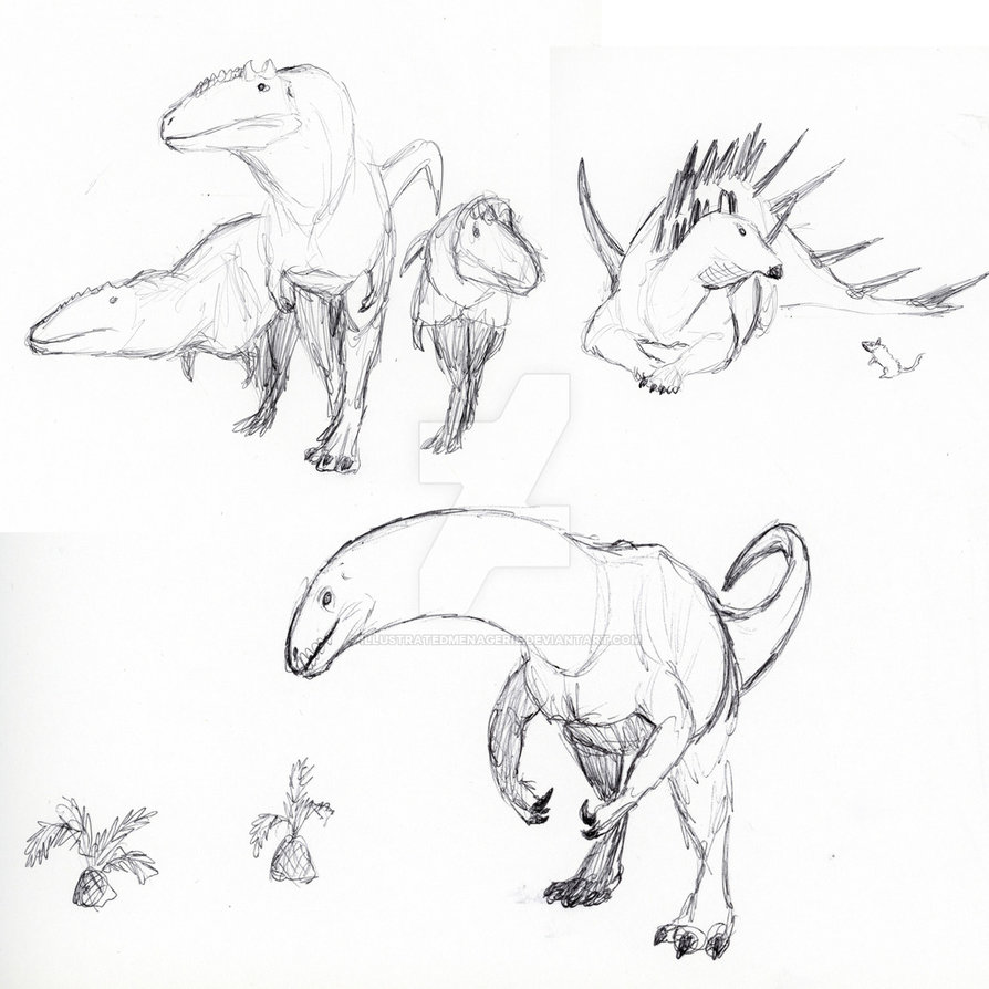 894x894 Initial Sketches Mapusaurus, Kentrosaurus, And Rio By - Initial Sketches
