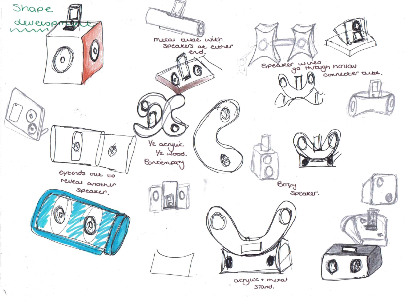 825x611 Speakers Initial Sketch Ideas - Initial Sketches
