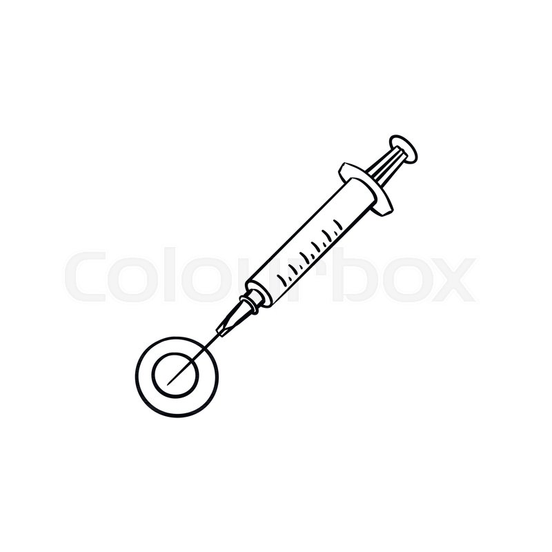 800x800 Local Anesthesia Injection Hand Drawn Outline Doodle Icon - Injection Sketch