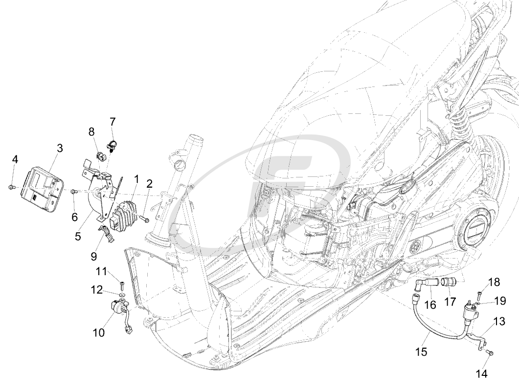 1061x800 Piaggio 1d001086r Electronic Injection Device - Injection Sketch
