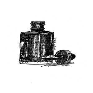 300x300 Ink Bottle And Dropper Drawing By Bill Tomsa - Ink Bottle Sketch