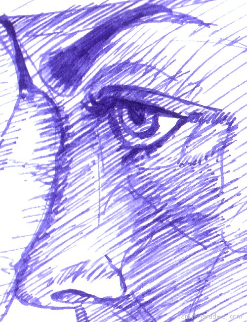 500x650 Ink Pen Drawings Of Human Figures - Ink Pen Sketch