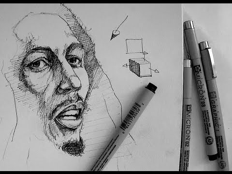 480x360 Pen Amp Ink Drawing Tutorials How To Draw A Realistic Portrait Of - Ink Pen Sketch
