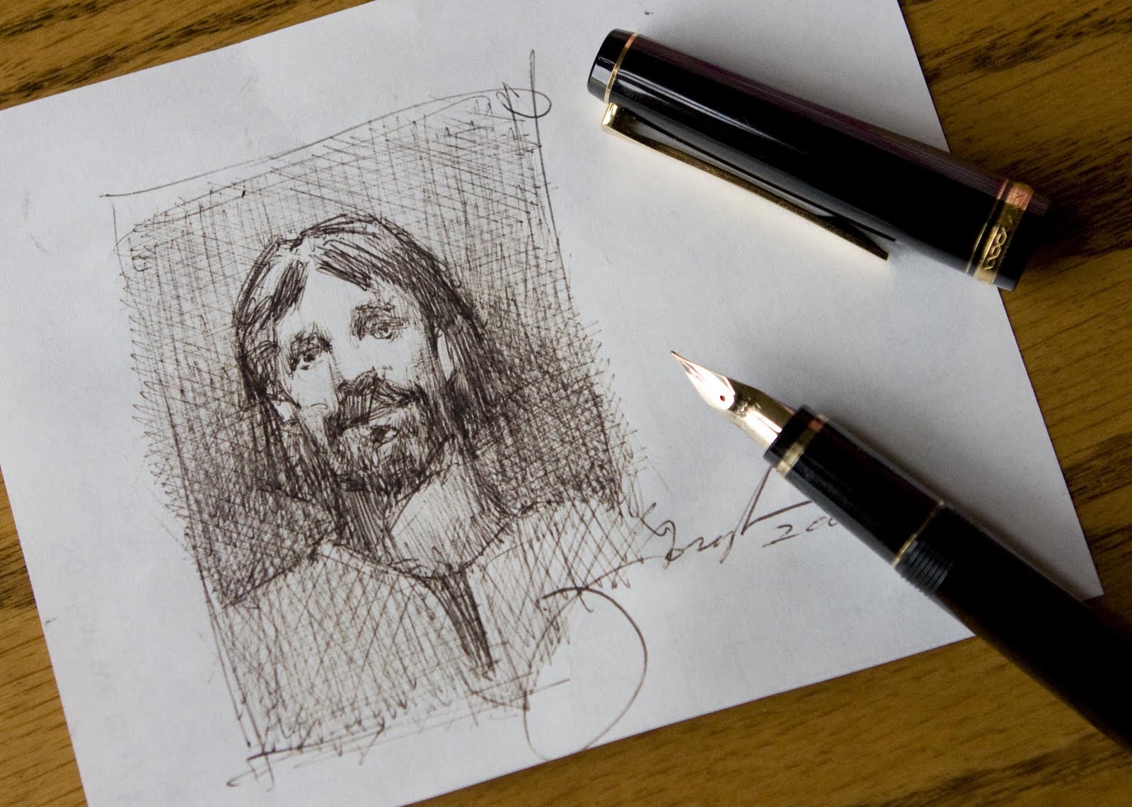 1600x1141 Joseph Sapulich Sketch Fountain Pen - Ink Pen Sketch