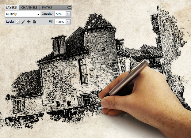 623x451 How To Use Ink Outlines Filter To Get A Cool Ink Sketch Look In - Ink Sketches