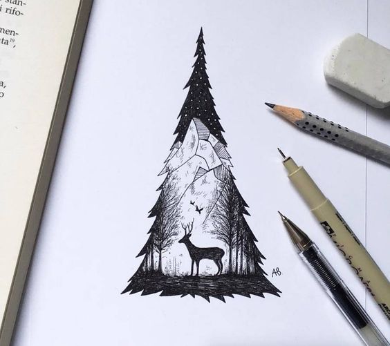 564x501 Bewitching And Beautiful Black Ink Drawings To Bedazzle You - Ink Sketches