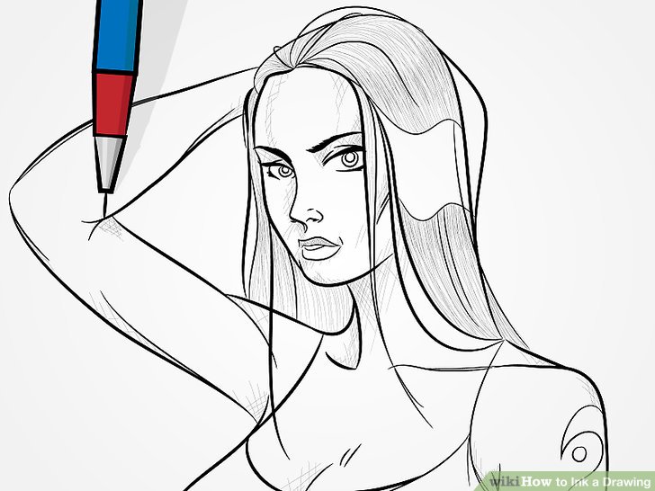 728x546 How To Ink A Drawing 14 Steps (With Pictures) - Ink Sketching Techniques