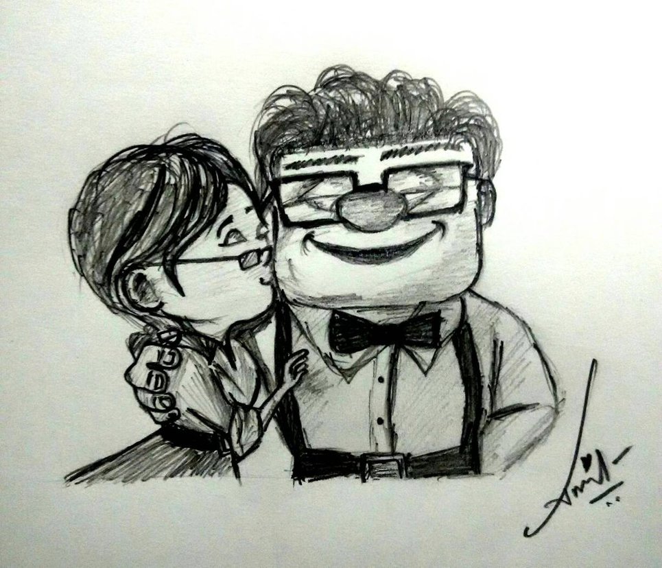 965x828 Innocent Love (Pencil Sketch From Up Movie) By Amitdeb - Innocent Sketch